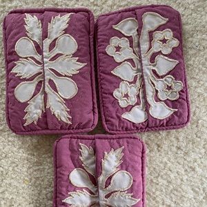 3pc pink hawaiian quilt tissue covers